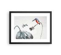 Affiche Poster 40x30cm Tableaux Image Photo Libellule Oiseau Fleur Wall Art