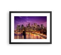 Affiche Poster 40x30cm Tableaux Image Photo New York nuit pont de Brooklyn Art