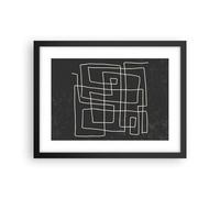 Affiche Poster 40x30cm Tableaux Image Photo Noir Et Blanc Labyrinthe Ligne Art