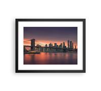 Affiche Poster 40x30cm Tableaux Image Photo Nouveau york pont nuit Wall Art