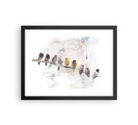 Affiche Poster 40x30cm Tableaux Image Photo Oiseaux Canaries Branche Wall Art