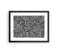 Affiche Poster 40x30cm Tableaux Image Photo Op Art. Noir Blanc Wall Art