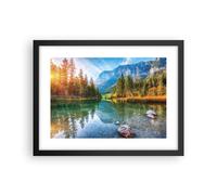 Affiche Poster 40x30cm Tableaux Image Photo Paysage Montagnes Aube Wall Art