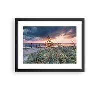 Affiche Poster 40x30cm Tableaux Image Photo Plage Herbe Horizon Wall Art