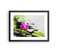 Affiche Poster 40x30cm Tableaux Image Photo Plante pierres bambous spa Wall Art