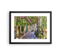 Affiche Poster 40x30cm Tableaux Image Photo Rue décoration fleurs Grèce Wall Art