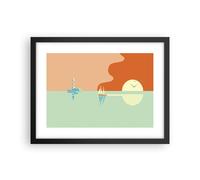 Affiche Poster 40x30cm Tableaux Image Photo Soleil Voilier Lanterne Wall Art