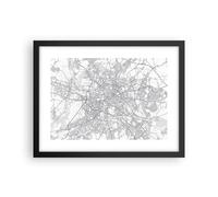 Affiche Poster 40x30cm Tableaux Image Photo Ville Carte Berlin Wall Art