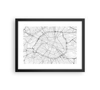Affiche Poster 40x30cm Tableaux Image Photo Ville Carte Paris Wall Art