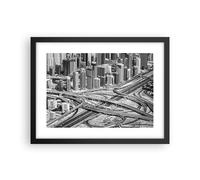 Affiche Poster 40x30cm Tableaux Image Photo Ville Gratte-ciel Autoroute Wall Art