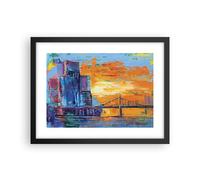 Affiche Poster 40x30cm Tableaux Image Photo Ville Pont Empâtement Wall Art