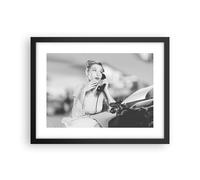 Affiche Poster 40x30cm Tableaux Image Photo Vintage Noir Et Blanc Téléphoner Art