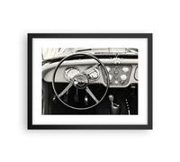 ARTTOR Affiche Decoration Murale Volant Voiture Vintage Moderne Poster Cadre Noir 40x30cm Deco Affiches Murales Tableau Decoration Salon Chambre Cuisine Wall Art Design Decor P2BAA40x30-4853