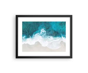 Affiche Poster 40x30cm Tableaux Image Photographie Aérienne Plage Vague Art