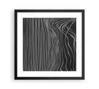 Affiche Poster 40x40cm Tableaux Image Abstraction Rayures Noir Et Blanc Art