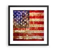 Affiche Poster 40x40cm Tableaux Image Amérique Drapeau national patriotique Art