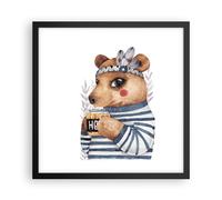 Affiche Poster 40x40cm Tableaux Image Anthropomorphisation Ours Pour Enfants Art