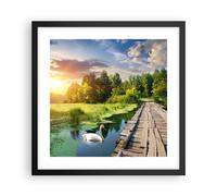 Affiche Poster 40x40cm Tableaux Image architecture promenade Swan Paysage Art