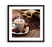 Affiche Poster 40x40cm Tableaux Image Café noir petit déjeuner chocolat Art