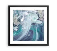 Affiche Poster 40x40cm Tableaux Image L'Abstraction En Trois Dimensions Bleu Art