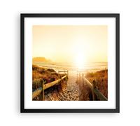 Affiche Poster 40x40cm Tableaux Image le lever du soleil vague île océan Art