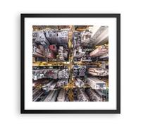 Affiche Poster 40x40cm Tableaux Image Metropolis Photographie Aérienne Rue Art