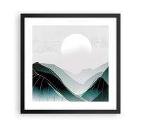 Affiche Poster 40x40cm Tableaux Image Photo Abstraction Montagnes Morceau Art