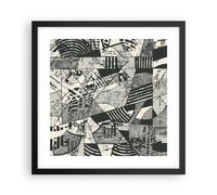 Affiche Poster 40x40cm Tableaux Image Photo Abstraction Vintage Noir Wall Art