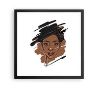Affiche Poster 40x40cm Tableaux Image Photo Africain Moderne Portrait Wall Art