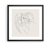 Affiche Poster 40x40cm Tableaux Image Photo Art. Ligne Baiser Wall Art