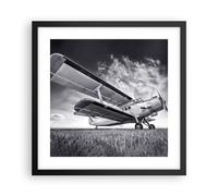 Affiche Poster 40x40cm Tableaux Image Photo Avion An-2 Noir Et Blanc Wall Art