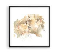 Affiche Poster 40x40cm Tableaux Image Photo Baiser Couple Amour Wall Art