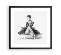 Affiche Poster 40x40cm Tableaux Image Photo Ballerine Dessin Crayon Wall Art