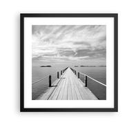 Affiche Poster 40x40cm Tableaux Image Photo Bois Pont Mer Wall Art Decoration