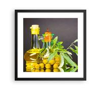 Affiche Poster 40x40cm Tableaux Image Photo Bouteille pot olive huile Wall Art