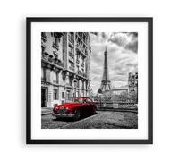 Affiche Poster 40x40cm Tableaux Image Photo Car Eiffle Rue Wall Art Decoration
