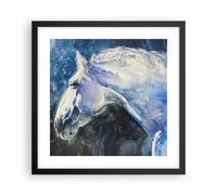 Affiche Poster 40x40cm Tableaux Image Photo Cheval Aquarelle Portrait Wall Art