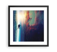 Affiche Poster 40x40cm Tableaux Image Photo Cosmos Astronaute Planète Wall Art