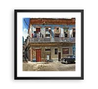 Affiche Poster 40x40cm Tableaux Image Photo Cuba La Havane Balcon Wall Art