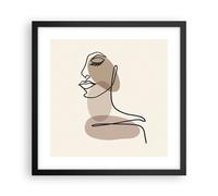 Affiche Poster 40x40cm Tableaux Image Photo Dessin Single-Line Femme Wall Art