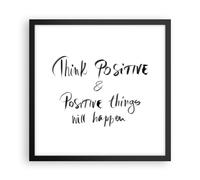 Affiche Poster 40x40cm Tableaux Image Photo Devise Pensée Positivement Wall Art