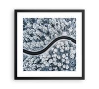 Affiche Poster 40x40cm Tableaux Image Photo Forêt Hiver Rue Wall Art Decoration