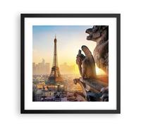 Affiche Poster 40x40cm Tableaux Image Photo Gargouilles Tour Eiffel Wall Art