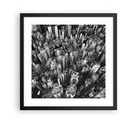 Affiche Poster 40x40cm Tableaux Image Photo Gratte Ciels Avec Montagnes Wall Art