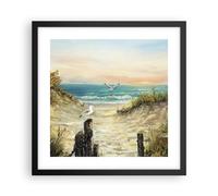 Affiche Poster 40x40cm Tableaux Image Photo Impressionnisme Mouettes Côte Art