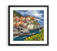 Affiche Poster 40x40cm Tableaux Image Photo Italie côte roche paysage Wall Art