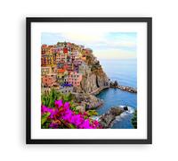 Affiche Poster 40x40cm Tableaux Image Photo Italie côte roche paysage Wall Art