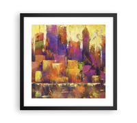 Affiche Poster 40x40cm Tableaux Image Photo L'Abstraction Ville Gratte Ciel Art
