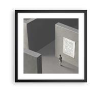 Affiche Poster 40x40cm Tableaux Image Photo Labyrinthe Gris Perdu Wall Art