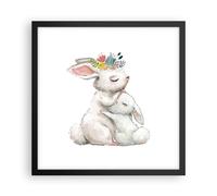 Affiche Poster 40x40cm Tableaux Image Photo Lapin Lièvre Enfants Wall Art